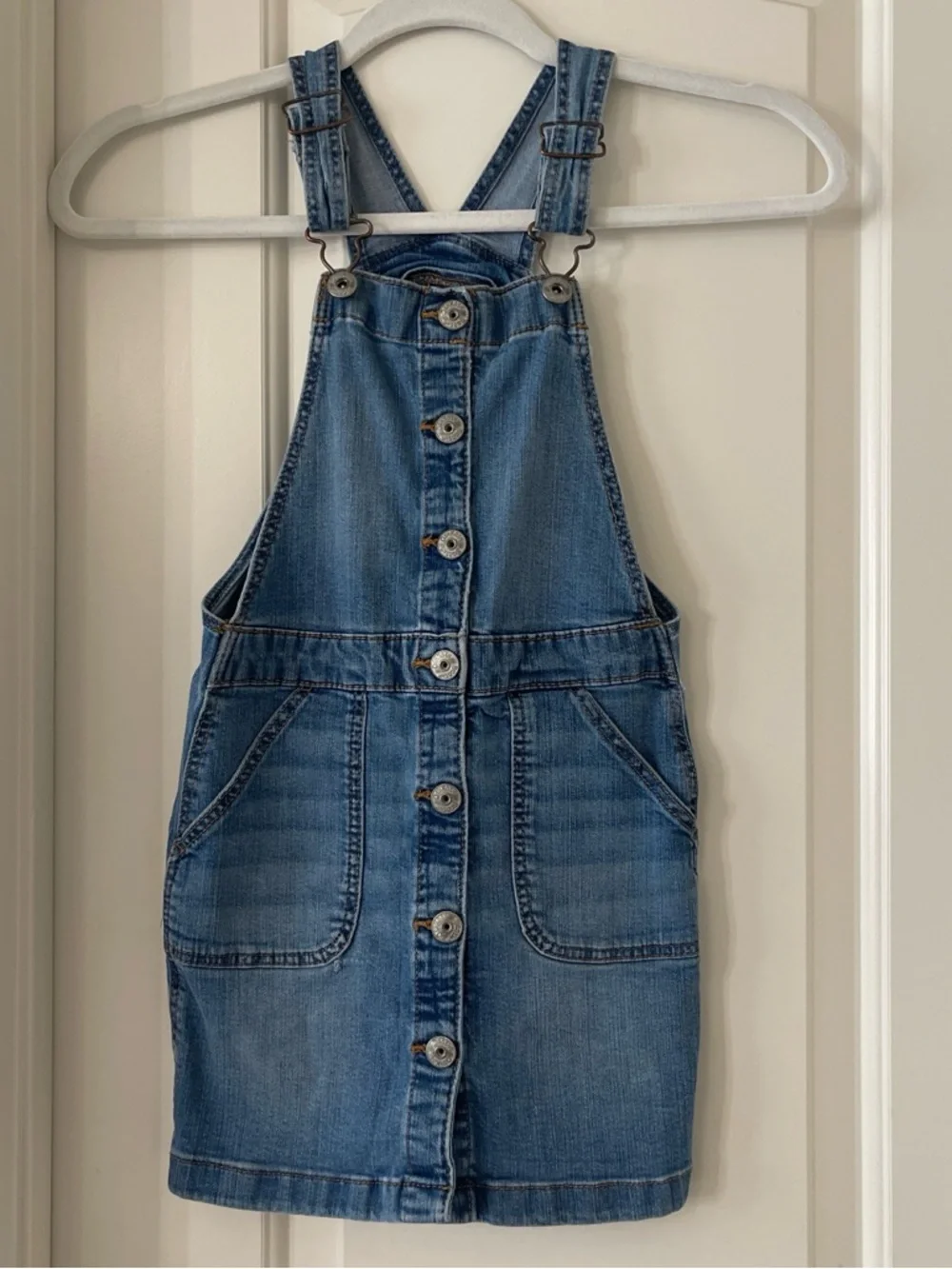 OshKosh B'gosh Denim Blue Button-Front Overall Dress